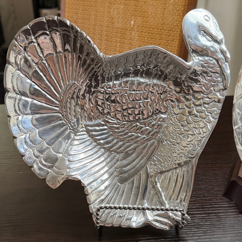 Turkey Design Plate by Mariposa, in Style Cast Aluminum.